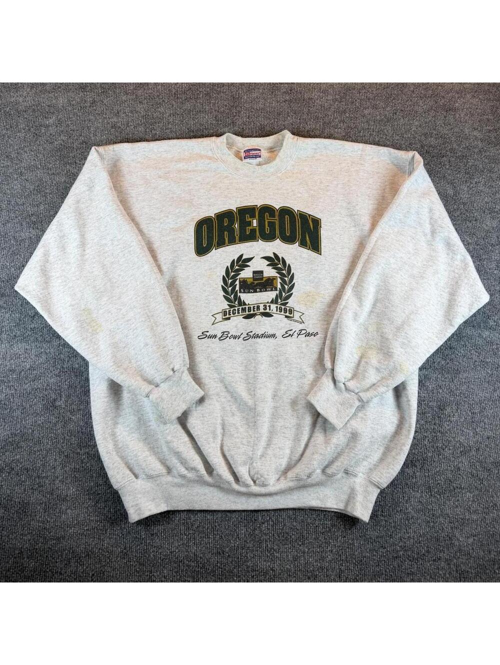 Vintage University of Oregon Ducks Sun Bowl 1999 Sweatshirt Hanes Heavyweight XL